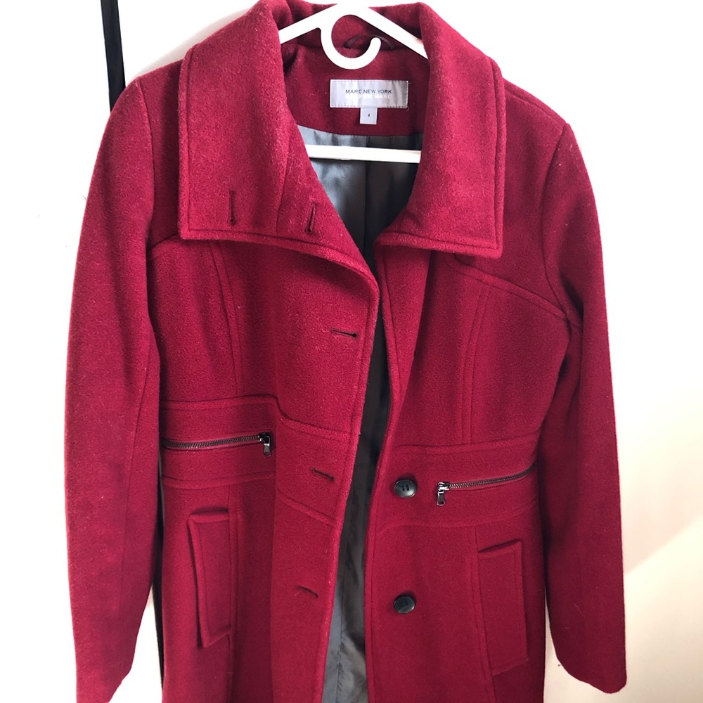 Andrew Marc/ Marc New York Red Peacoat